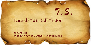 Tasnádi Sándor névjegykártya